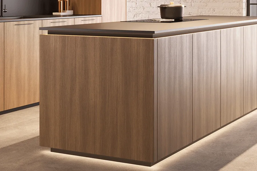 Houten keuken met LED